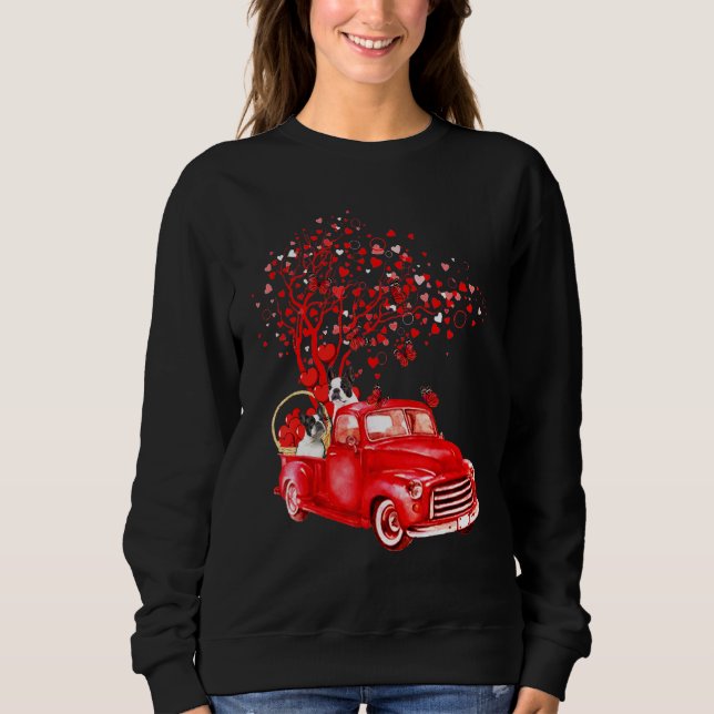 Moletom Butterfl do Namorados de Caminhão Vermelho em Bost (Frente)