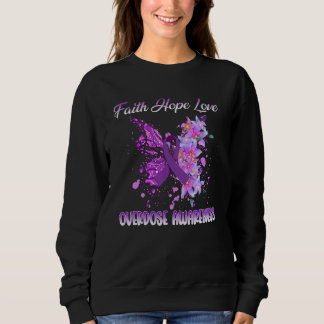 Moletom butterfly Faith Hope Love overdose awareness Wome