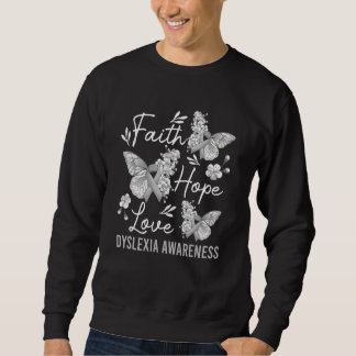 Moletom Butterfly Faith Hope Love Ribbon Dyslexia Awarenes
