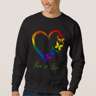 Moletom Butterfly Heart Rainbow Love É Love Lgbt Gay Lesb