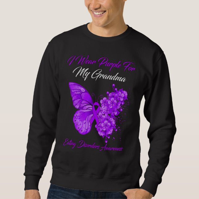 Moletom Butterfly I Wear Purple For My Grandma Eating Diso (Frente)