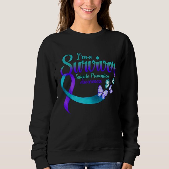 Moletom Butterfly I'm A Survivor Suicide Prevention Awaren (Frente)
