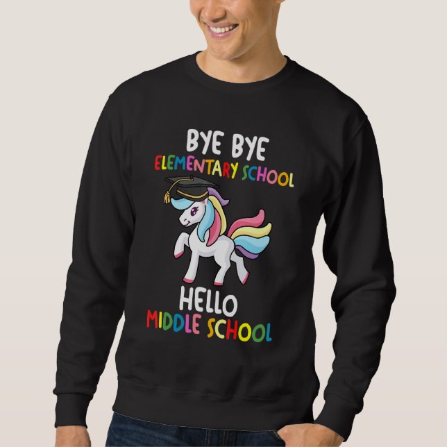 Moletom Bye Bye Escola Elementar Médio Graduador Médio (Frente)