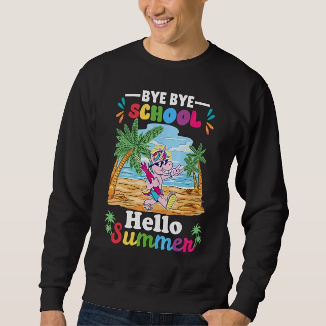 Moletom Bye Bye School Hello Summer Outfit No Dia Passado (Frente)