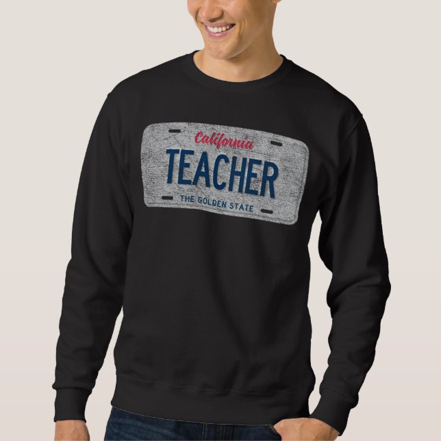 Moletom CA State Vanity License Plate TEACHER (Frente)