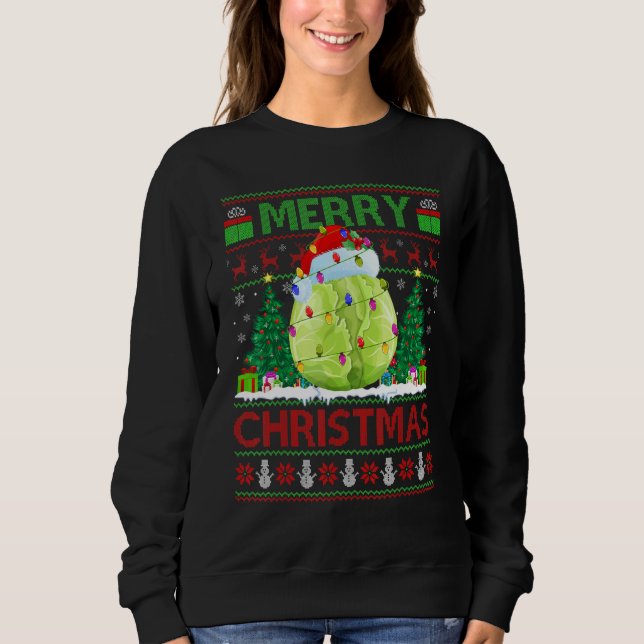 Moletom Cabbage Vegetable   Xmas Tree Ugly Cabbage Christm (Frente)