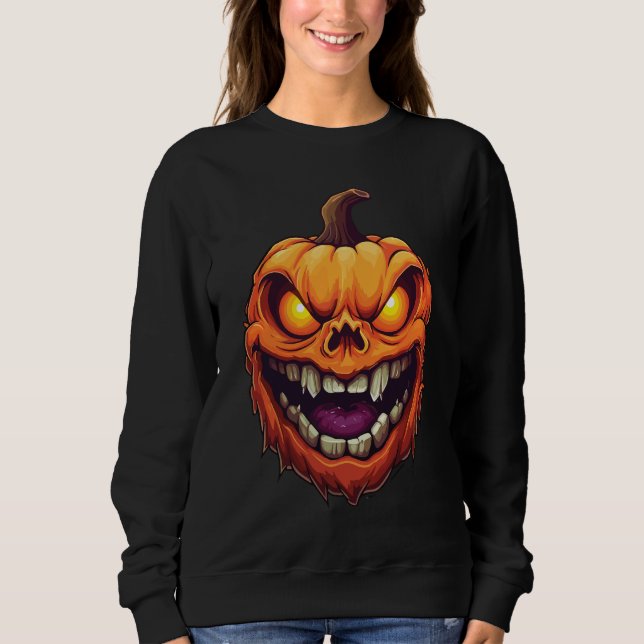 Moletom Cabeça de Abóbora Sorrindo Sinistramente (Frente)