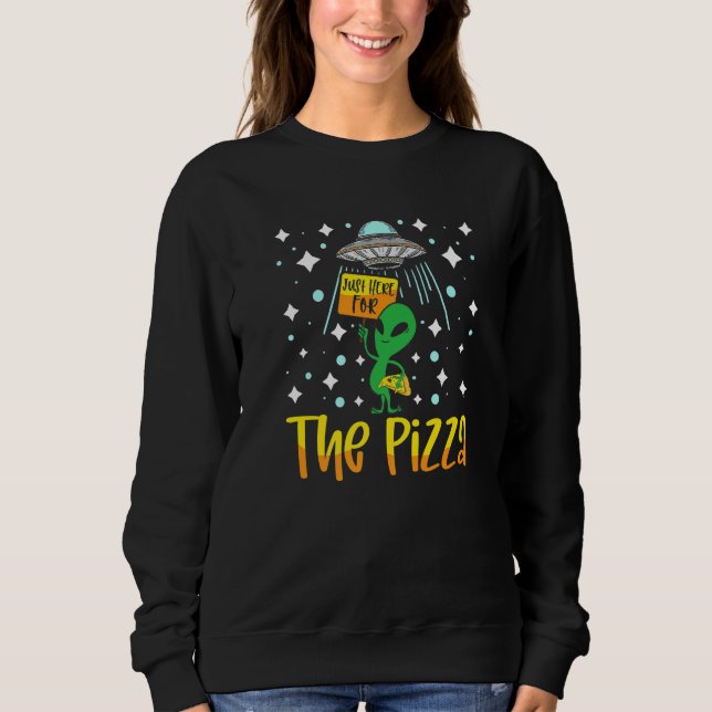Moletom Cabeça de Alien Comendo Pizza UFO Extraterrestre F (Frente)