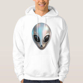 Moletom Cabeça de Alien em Cromo Metálico Retro Y2K Ficção