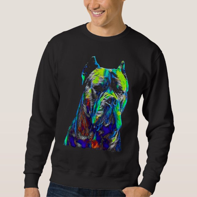 Moletom Cabeça de Cão Cane Corso em Aquarela (Frente)