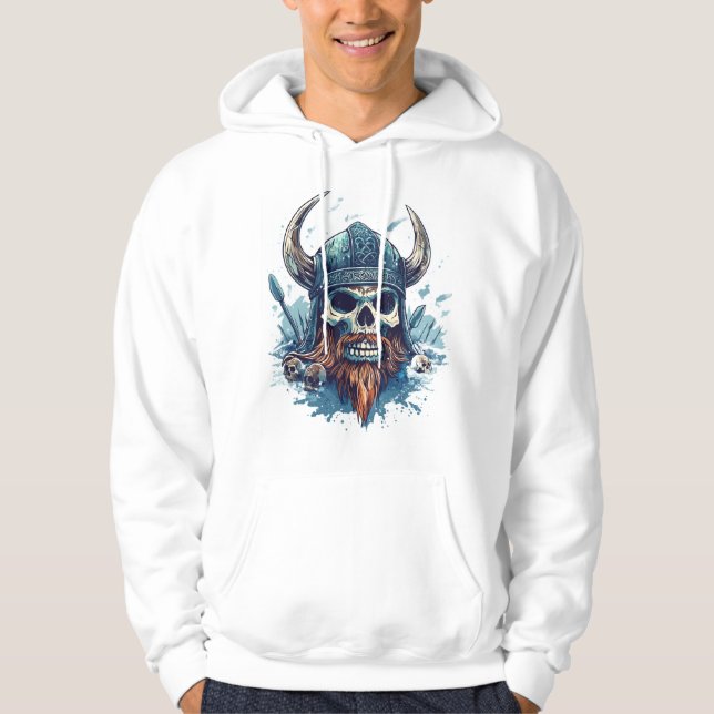 Moletom Cabelo Louco Viking Skull (Frente)