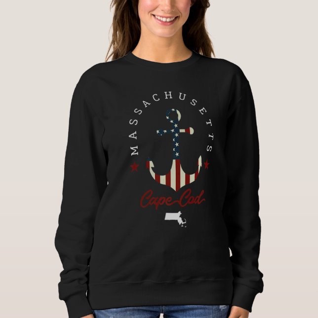 Moletom Cabo Cod Massachusetts State Map Anchor American F (Frente)