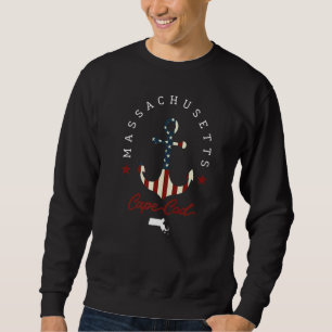 Moletom Cabo Cod Massachusetts State Map Anchor American F