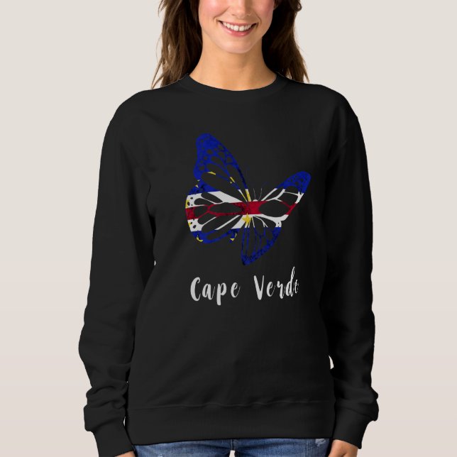 Moletom Cabo Verde Borboleta Muda Esperança Bandeira Cabo- (Frente)
