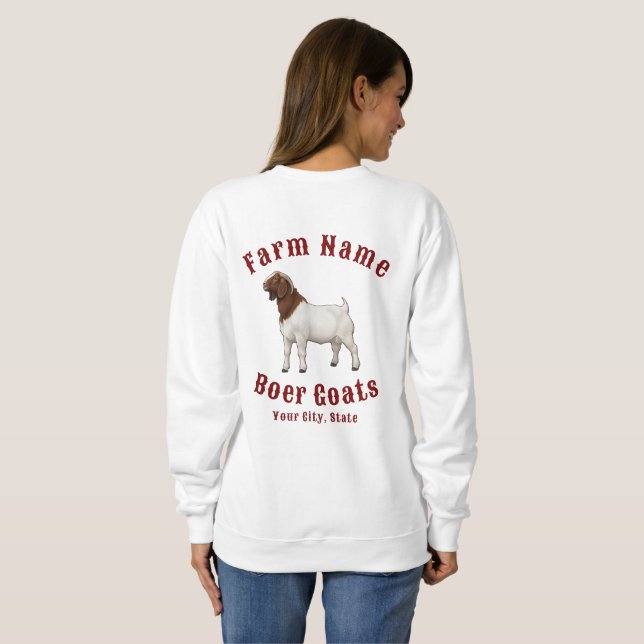 Moletom Cabras Boer da Sua Fazenda (Parte Traseira Completa)
