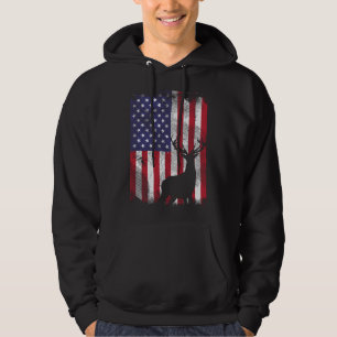 Moletom Caça ao cervo com bandeira americana EUA Caça patr