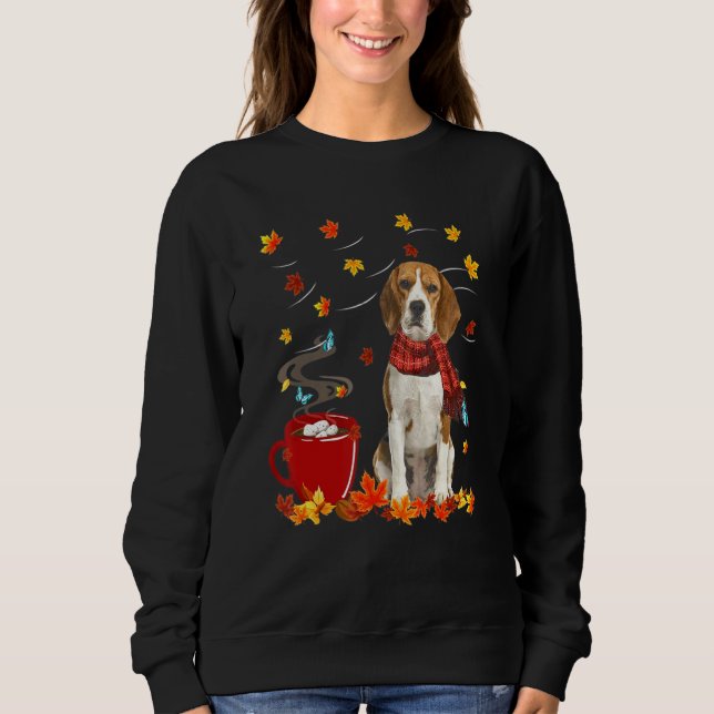 Moletom Cachecol de Cachorro Beagle Outono Chocolate (Frente)