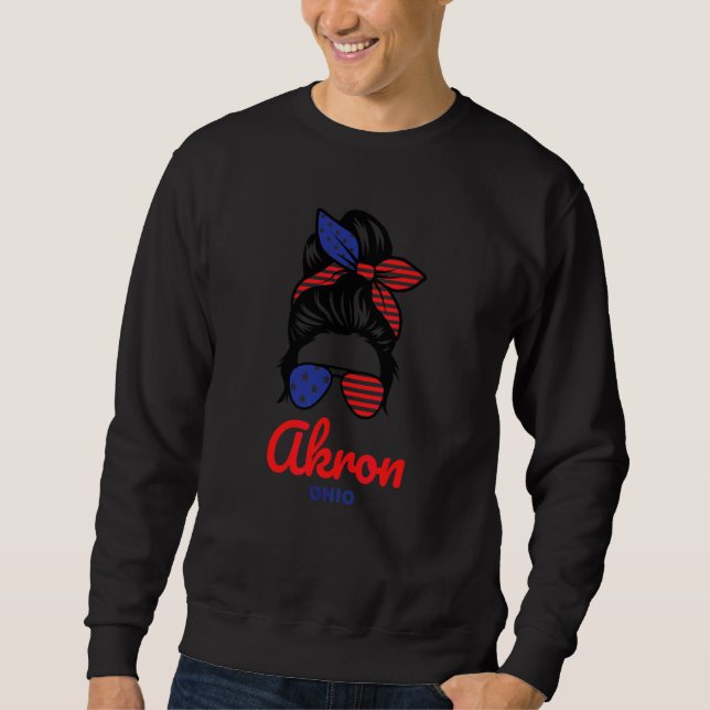 Moletom Cacho Desgrenhado Retro de Akron Ohio (Frente)