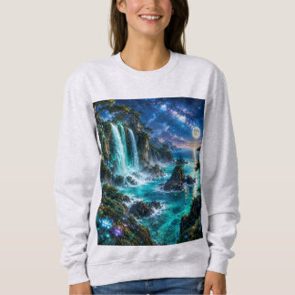 Moletom Cachoeira de Fantasia Mágica na Costa do Oceano So