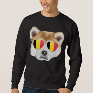 Moletom Cachorro Akita Bandeira da Bélgica Bélgica Bolso
