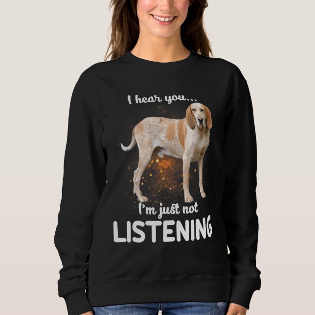 Moletom Cachorro Americano de Coonhound Eu Ouço Você Não L (Frente)