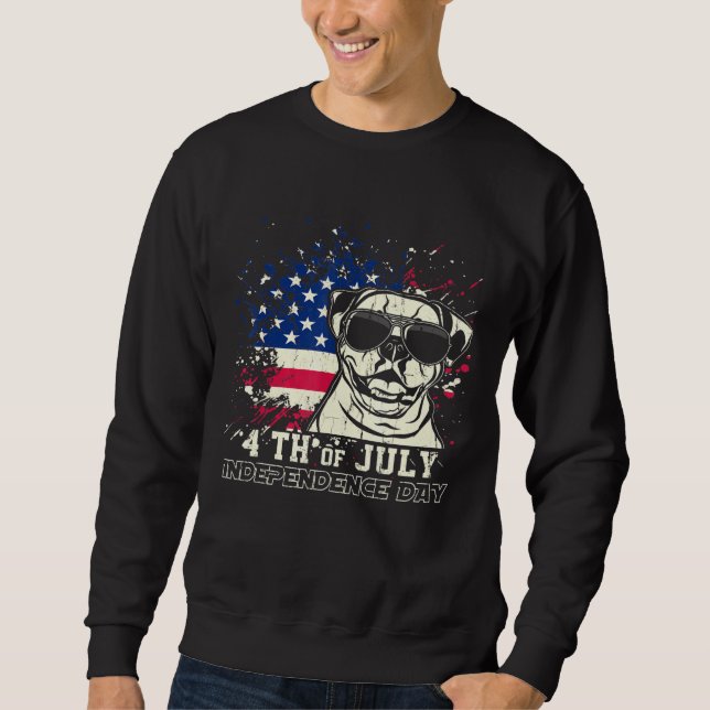 Moletom Cachorro Americano No Dia 4 De Julho (Frente)