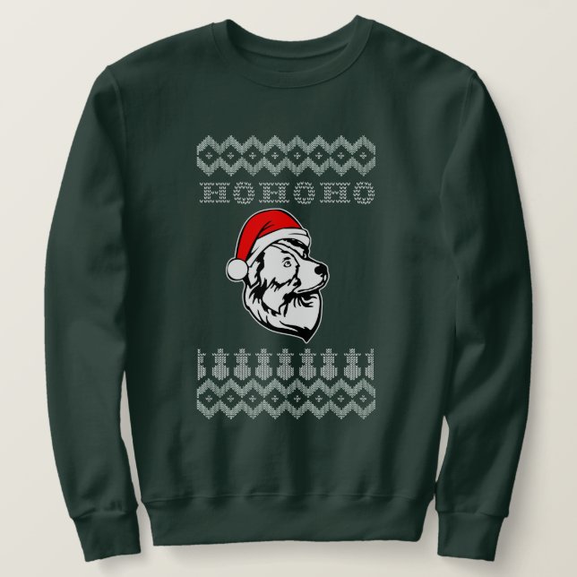 Moletom Cachorro Australiano de Natal Feio Ho Ho Ho Ho (Frente do Design)