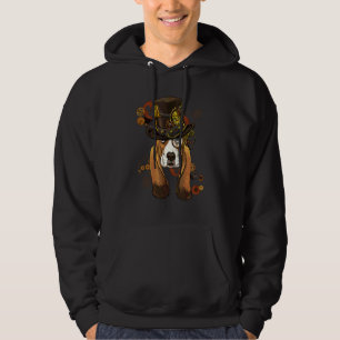 Moletom Cachorro Basset Hound Cara de Steampunk Gótico Bas
