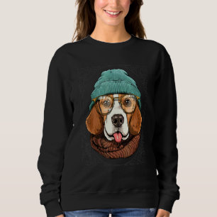 Moletom Cachorro Beagle Animal Hipster Usando Óculos de So