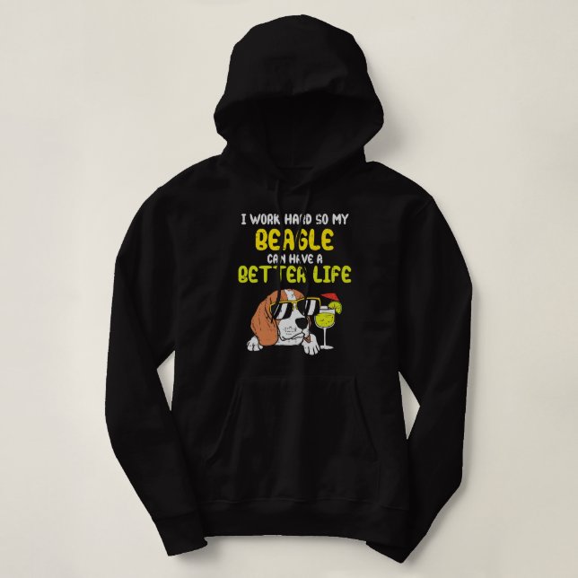Moletom Cachorro-Beagle Duro Beagle Melhor Vida Cachorro E (Frente do Design)