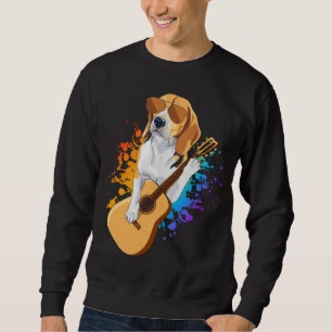 Moletom Cachorro Beagle Vestindo Óculos De Sol Tocando Vio