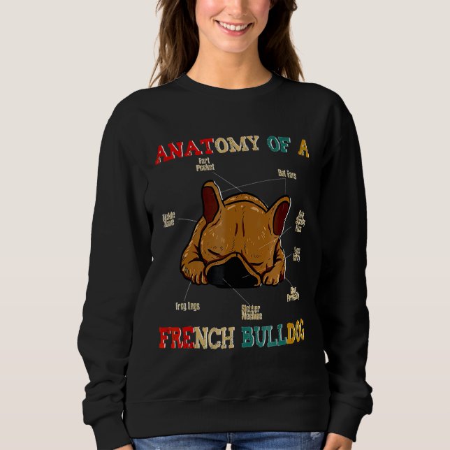 Moletom Cachorro Bonito da Anatomia do Bulldog Francês Vin (Frente)