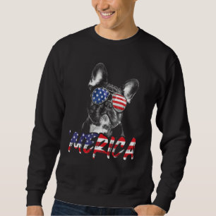 Moletom Cachorro Bulldog Francês Merica 4 de Julho Bandeir