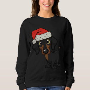 Moletom Cachorro Cachshund Vestindo Santa Hat