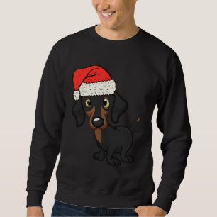 Moletom Cachorro Cachshund Vestindo Santa Hat