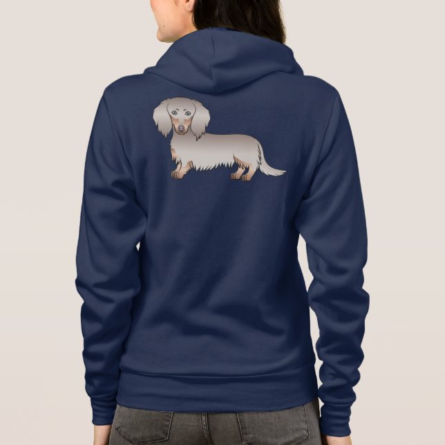 Moletom Cachorro Cartoon Dachshund de Cabelo Longo Chocola (Verso)