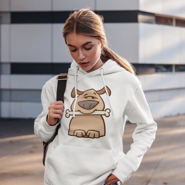 Moletom Cachorro Castanho Com Um Hoodie Osso (Criador carregado)