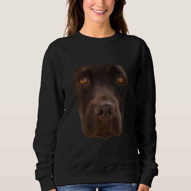 Moletom Cachorro | Chocolate Labrador Rosto de Cachorro Es (Frente)