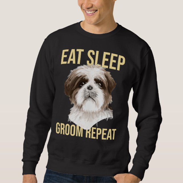 Moletom Cachorro Comendo Cachorro Dormindo Repete Shih Tzu (Frente)