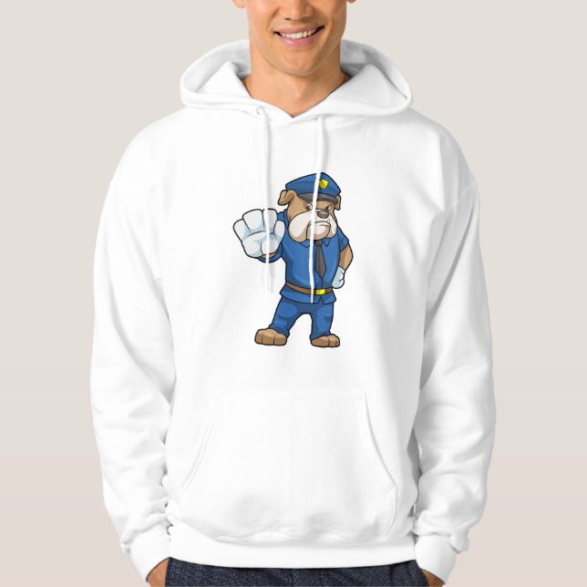 Moletom Cachorro como agente da polícia com uniforme (Frente)