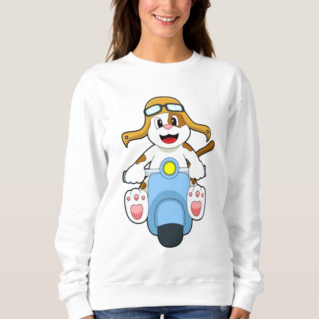 Moletom Cachorro como Biker com Patinete.PNG (Frente)