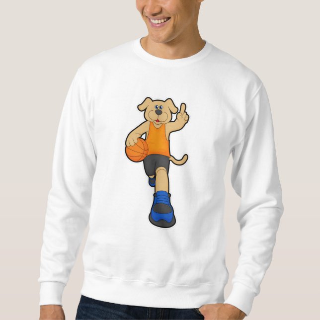 Moletom Cachorro como jogador de basquetebol (Frente)