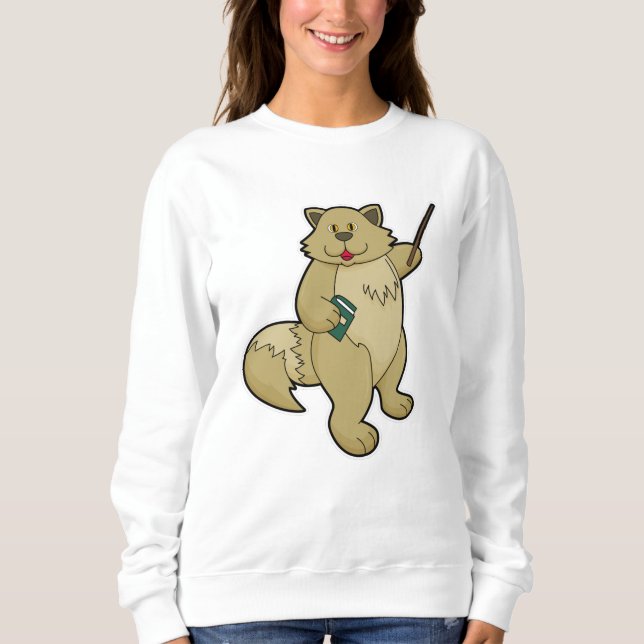 Moletom Cachorro como professor com livro e ponteiro (Frente)