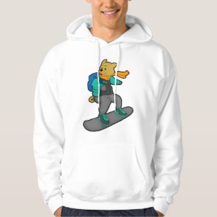Moletom Cachorro como Snowboarder com Snowboard e Mochila