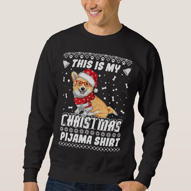 Moletom Cachorro Corgi Este É Meu Natal Pajama Engraçado F (Frente)