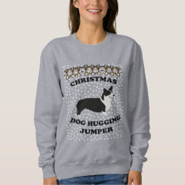 Moletom Cachorro Corgi Natal Abraçando Cachorro
