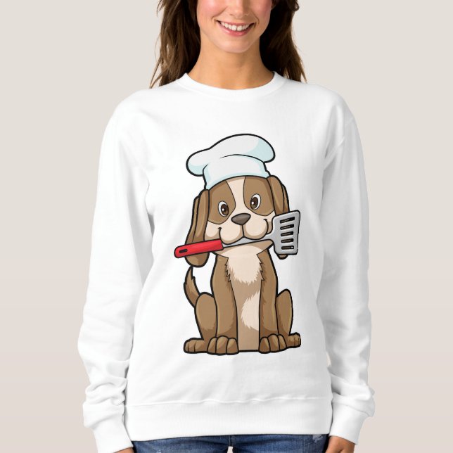 Moletom Cachorro cozido com chapéu de chef e espátula (Frente)