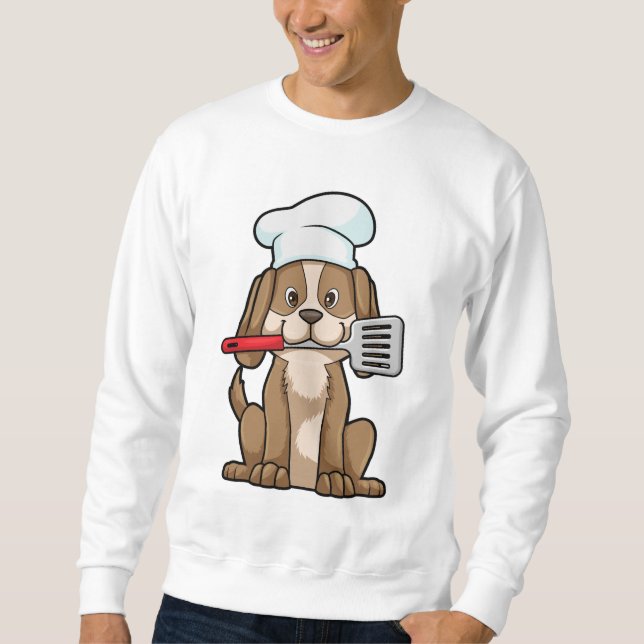 Moletom Cachorro cozido com chapéu de chef e espátula (Frente)