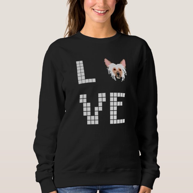 Moletom Cachorro Crestado Chinês Pixel Art (Frente)