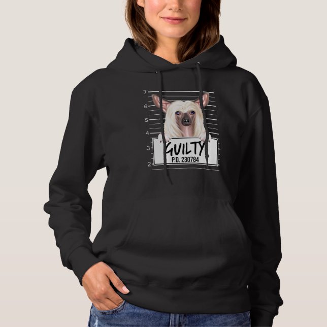 Moletom Cachorro Culpado Mugshot Crestudo Chinês (Frente)